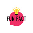 Fun fact icon. Concept did you know with light bulb and smiley. Trendy modern logo, design element. Modern symbol of fun facts. Vector illustration