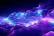 © Asiri - A 3D Render of an Abstract Background featuring a Neon Cloud and Glowing Lines, Creating a Fantastic Ultraviolet Wallpaper