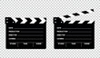 Clapperboard Icons Set - Different Vector Illustrations Isolated On Transparent Background