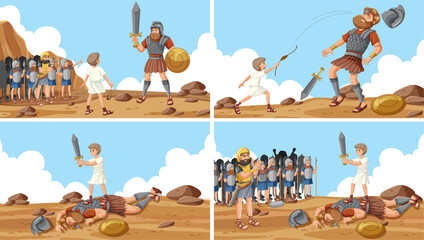 Canvas Print - David and Goliath: The Epic Battle