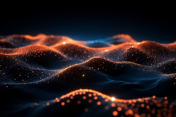 Digital data flow with glowing patterns. Futuristic, data communication concept
