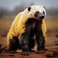 Wall Mural - high resolution Illustration of a honey badger 