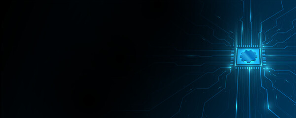 Wall Mural - abstract background image, technology concept, cog circuit board, electronic network