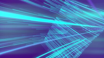 Poster - Streaks of blue and purple light. Seamless loop animation. 3d rendering 4K