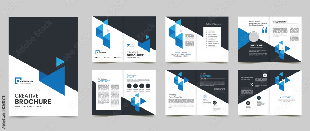 business company profile multipurpose brochure template with blue ...