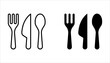 Cutlery icon set. Spoon, forks, knife. restaurant business concept on white background