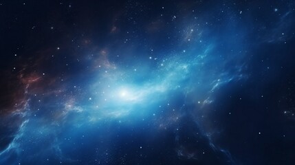  Blue sky galaxy with infinite stars, generative AI.