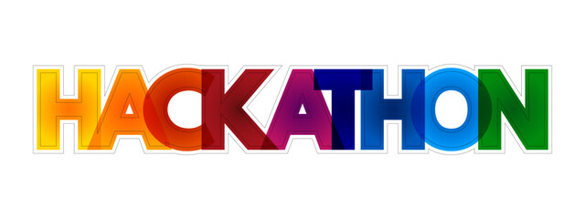 Hackathon colorful text quote, concept background