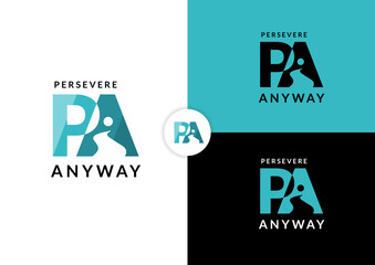 Vector pa letters logo design concept