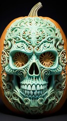 Wall Mural - Skull on the background. AI generated art illustration.