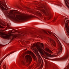 Fototapeta bloody red mixing in swirls with white, smooth circular abstract background 