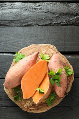 Wall Mural - Sweet potato, concept of healthy food, vegetables