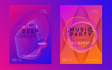 Wall Mural - Neon electronic event. Electro dance dj. Trance sound. Club fest poster. Techno music party flyer.