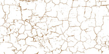 Peeling Paint On The Wall. Panorama Of A Concrete Wall With Old Cracked Flaking Paint. Weathered Rough Painted Surface With Patterns Of Cracks And Peeling. Panoramic Texture For Background And Design.