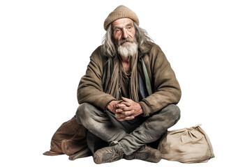 Homeless beggar, cut out