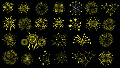 Wall Mural - fireworks vector illustration, celebration, new year’s eve, fourth of july, an abstract pattern of v
