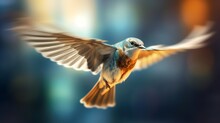 Blurred Motion Of A Bird Flying Through The Air  AI Generated Illustration