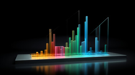 Wall Mural - Abstract financial graph and info graphic. Data analysis in stock market. 3D design