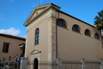 Sticker - catholic church (saint-antoine de padoue) in rethymno in crete in greece 