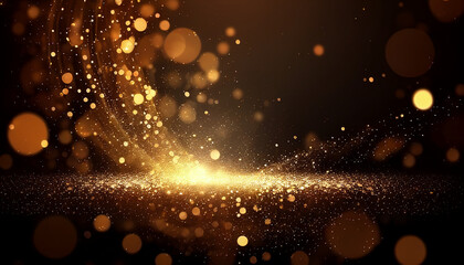 Wall Mural - Background of bokeh light and abstract gold glitter