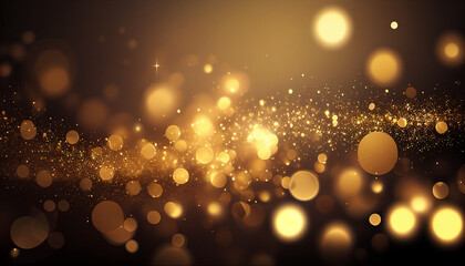 Wall Mural - Background of bokeh light and abstract gold glitter
