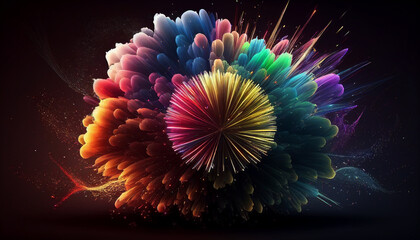 Wall Mural - vibrant background of fireworks 