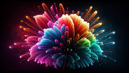 Wall Mural - vibrant background of fireworks 