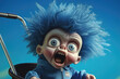 3D rendering in cartoon style depicting a scary doll.