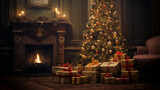 Fototapeta Przestrzenne - Weihnachtsbaum Geschenke