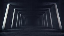 Seamless Loop Motion Graphic Of Flying Into Concrete Tunnel