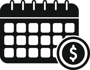 Canvas Print - Calendar finance planning icon simple vector. Increase economy. Future budget