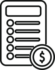 Sticker - Balance invoice paper icon outline vector. Service business. Money rate