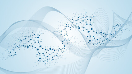 Wall Mural - modern abstract molecules structure for science or medical background. dna helix or atom visualizati