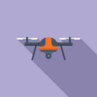 © anatolir - Video toy drone icon flat vector. Remote control. Aerial land view