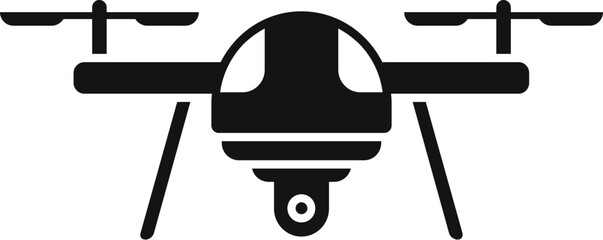 Sticker - Video toy drone icon simple vector. Remote control. Aerial land view