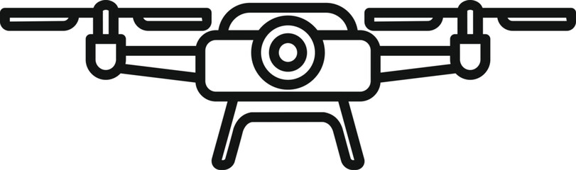 Poster - Home drone vehicle icon outline vector. Video aerial. Ai robot camera