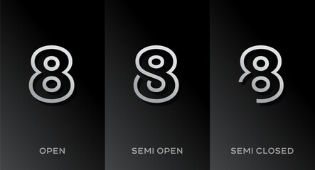 Wall Mural - set of number 8 logo icon design template elements