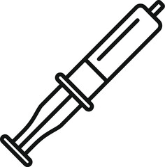 Sticker - Thermo paste syringe icon outline vector. Laptop repair. System button service