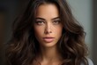 © Anastasiia - Beautiful Woman With Long Brown Hair, Natural Makeup