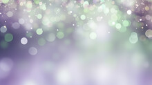 Abstract Blur Bokeh Banner Background. Lavender Purple And Sage Green Bokeh Background