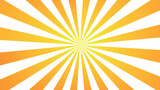 Fototapeta  - Vector illustration of vectorized sun rays with orange gradient on white background.