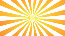 Vector Illustration Of Vectorized Sun Rays With Orange Gradient On White Background.
