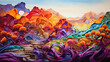 Flowing dessert landscape of color intertwining organically to spawn a vibrant spectacle Ai Generative