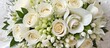 White wedding bouquet detailed texture background from Generative AI