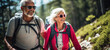 © Malambo/Peopleimages - AI - Senior couple hike and fitness. Happy mature couple enjoying a hike and explore in nature
