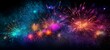 HAPPY NEW YEAR 2024 - Firework silvester New Year's Eve Party festival celebration holiday background banner greeting card - Closeup of colorful fireworks pyrotechnics in the night