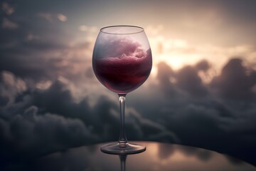 Canvas Print - glass of wine made by midjeorney