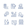 Franchise business line icons vector design