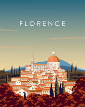 Florence Italy Poster Postcard, Vertical Banner