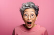 Surprised Asian woman on pink background. Neural network generated image. Not based on any actual person or scene.